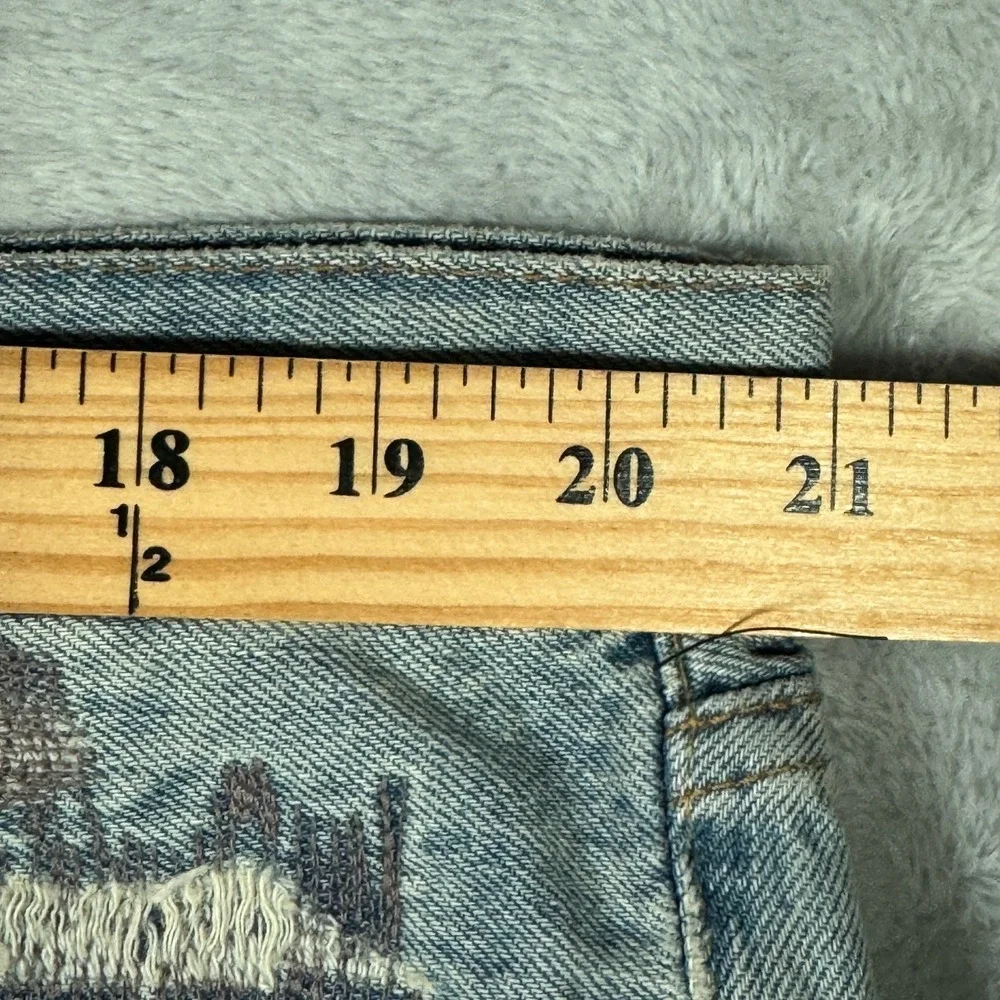 Ralph Lauren Jean Shorts Mens 40 Blue Patchwork Distressed Cutoff Sullivan Jorts